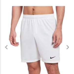 White Nike athletic shorts
